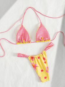 PEPPERMOLLY Women's Floral Print Swimsuit Set, Sexy And Fashionable For Summer Beach Vacation - Multicolor - View 3