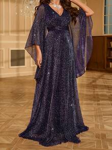 Suknia wieczorowa najwyższej jakości, luksusowa, efektowna, długa sukienka z cekinami