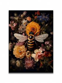 1/3Pcs, Optional Frame, High Quality Print Painting,Modern Style, Butterflies, Bees, Flower Splicing, Combination, Wall Art Poster, Home Decoration, Suitable For Living Room, Sofa, Bed, Hallway, Bedroom, Bathroom, Office, Perfect Art Gift, PVC Rigid Pipe Packaging,Wall Art With Frame - Multicolor - View 17