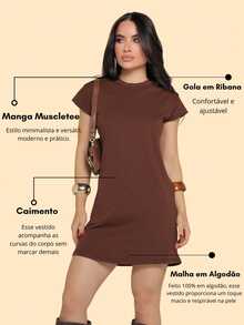 Muscletee Dress Cotton Knit Simple Casual Elegant Conservative Simple Casual Elegant Conservative/Modest Knit Fabric Asymmetrical Split Beach Evening Party Home Birthday Party Street Travel Autumn - 寶藍色 - 查看 4