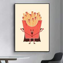 1 buc. Postere de perete cu ramă opțională, poster distractiv cu mâncare, potrivit pentru sufragerie, bar, pictură decorativă vintage pe pânză, artă fără ramă - Multicolor - Vizualizare 50
