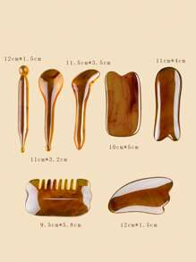 1 Set de herramientas de masaje Gua Sha facial, que incluye bastón de masaje, herramienta de masaje de raspado, kit de masaje multifuncional para cara, cuello y hombros