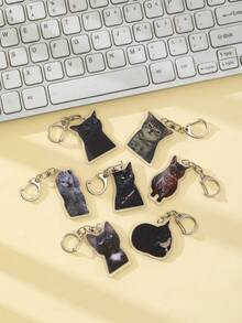 1 pieza Nuevo llavero/colgante/accesorio para mochila/bolso/coche con diseño creativo de gato meme de acrílico, con gato gritando, gato de ojos cruzados, gato sacudiendo la cabeza, gato enojado mirando fijamente, en estilo gótico y Y2K, un regalo divertido para amigos - Multicolor - Ver 11