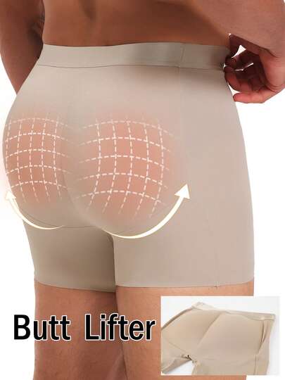 Men's Padded Underwear Boxer Briefs Shaping Buttock Shaper Shapewear Shorts Hip Enhance Butt Lifter Trucks