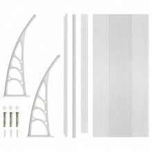 Door Canopy Waterproof Front Door Canopy 120x80x23cm Outdoor Awning Garden Canopies Rain Awning Suitable For Door Porch Outdoor Roof - White - View 5