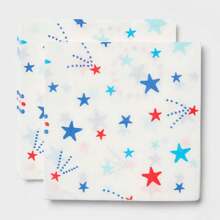 30ct Stars Disposable Napkins White Red Blue - Sun Squad ™ - 1 - View 2