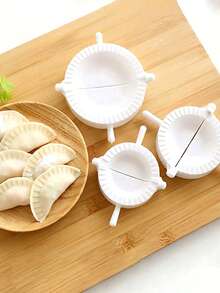 3件套饺子模具、DIY饺子模具、饺子制作器具、压面机、快速简便的饺子制作器、用于制作完美形状饺子的塑料模具、手动饺子制作器、塑料饺子模具、快速饺子夹、可在洗碗机中清洗 - 白色 - 查看 1