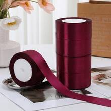 5 卷 4 厘米手工玫瑰缎带，婚礼长椅蝴蝶结装饰，花卉礼品包装饰边，新娘派对装饰，返校情人节