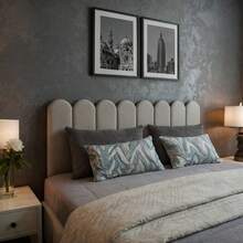 Modular Headboard Kit For Upholstered Box Bed Cloud Plate 20x45cm - 米色 - 查看 3