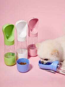 PETSIN 1 pezzo Bottiglia d'acqua portatile per animali domestici con ciotola, tazza d'acqua per cani da passeggio, articoli per cani da esterno