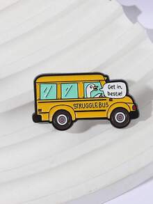 1 件汽车鸭图案休闲锌合金时尚卡通汽车胸针，多功能金属珐琅徽章独特设计有趣的别针，适用于背包、衣服、日常配饰学校