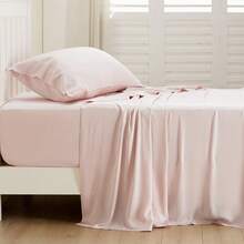 Bedsure Queen Sheet Set, Cooling Sheets For Queen Size Bed Set, Rayon Derived From Bamboo, Breathable & Soft Deep Pocket Up To 16 Inches, Hotel Luxury Silky Bedding, Bedsheet & Pillowcases, Dark Grey - 11 - 粉紅色 - 查看 5