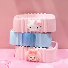 Sanrio Savon Sanrio pour le porte-savon Hello chat, plats à savon rose chat chat, drainage antidérapant, boîte à savon de voyage et de maison, accessoires de salle de bain pour la rentrée scolaire