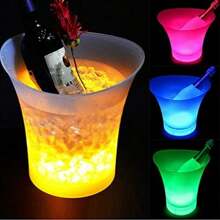 5L Ice Bucket With LED Light, Champagne Drink Container Party Ice Bucket, Bar Wine Beverage Beer Bottle Cooler Holder, Perfect For KTV Club, Bar, Family Party