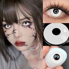 1 Pair Of Quadratic Colored Cosplay Contact Lenses, Anime Colored Lenses With Pink Pupils For Parties Halloween Costume Cosplay - Yearly Disposable - View 16