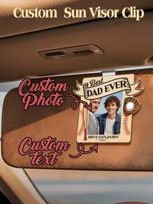 1 Stück personalisierter Fotorahmen, vertikaler Acryl Autosonnenblendenclip mit personalisiertem Fotorahmen, personalisierter digitaler Fotorahmen, personalisierte Sonnenblende, Geschenk zum Vatertag, personalisiertes Foto, personalisierter Autofotohalter