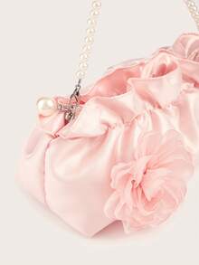 1pc Ruffle Cloud Mobile Phone Coin Purse Floral Pearl Hand-Held Clutch Bag - Handbag - View 7