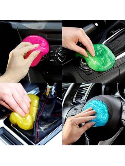 汽车清洁凝胶，内饰保养清洁产品，方便去除角落灰尘，通用型适用于所有车辆，日常使用，可重复使用粘贴式除尘