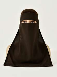 1 件装女士雪纺柔软透气单层面纱尼卡布伊斯兰面罩 Khimar 头巾适合穆斯林祈祷日常使用