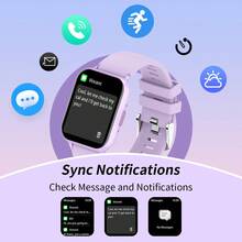 SIMSONLAB 1.83英寸高清屏幕女士智能手表,具备通知提醒/无线通话/音乐控制/语音助手/秒表/计时器/闹钟/遥控拍照/手机查找等功能,同时还具备健身追踪功能,内置100多种运动模式/距离追踪/天气预报,1ATM防水,兼容iOS/安卓系统。 - 彩色 - 查看 7