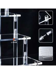 Acrylic Display Stand, 1pc Transparent Acrylic Display Tube Stand Holder For Perfume, Cosmetics, Cupcakes And Desserts, 1/2/3 Tier Shelves (Single Tier Approx. 20cm Width, 2/3 Tier Approx. 30cm Width)