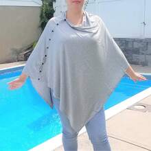 哺乳罩 - 多用途 - 哺乳毯 - 带纽扣的斗篷式 - 弹性婴儿汽车安全座椅罩 - 哺乳围巾 - 彩色 - 查看 11