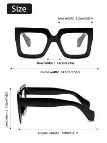 1/4pcs Women Geometric Large Frame Plastic Casual Style Classic Chunky Modern Simple Style Portable Glasses Combination For Driving Daily Life Reading Decoration