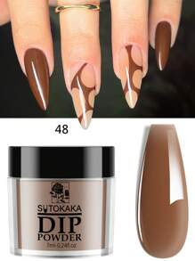 1 boîte système d'extension d'art d'ongle de poudre acrylique de trempage de couleur claire rose, beige et marron de 7 ml, poudre de paillettes de sculpture 3D, poudre de poussière pour ongles pour DIY, charmes d'ongles, bijoux d'ongle, fournitures d'ongles