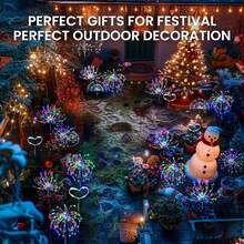 1/4个，320/240/60颗LED太阳能烟花灯，8种模式，户外太阳能烟花花园灯（IP44防水），适用于庭院、露台、小路、草坪、节日派对装饰、复活节、圣诞节装饰，也适用于圣诞节、万圣节、毕业季等各种节日。 - 黑色 - 查看 9