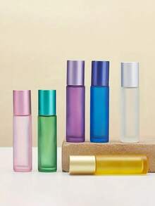 5 szt. 10 ml matowe szklane butelki z kulką - wymienne fiolki na olejki eteryczne, pojemniki na próbki perfum, kosmetyki podróżne | Bezzapachowy, trwały materiał szklany (puste butelki)