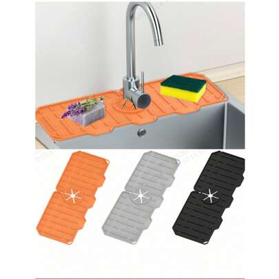 1pc Thick Silicone Faucet Splash Guard, Kitchen Sink Mat; Faucet Splash Cover Kitchen Items Kitchen Accessories Kitchen Tools