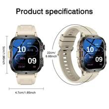 Smart Watch, Wireless Dialing/Calling, Call Reminder/Rejection, Custom Wallpaper, Multiple Sports Modes, Tracking Sports Data, Alarm Reminder, Remote Control Photography, Weather Forecast, Unisex, Suitable For Android And IOS