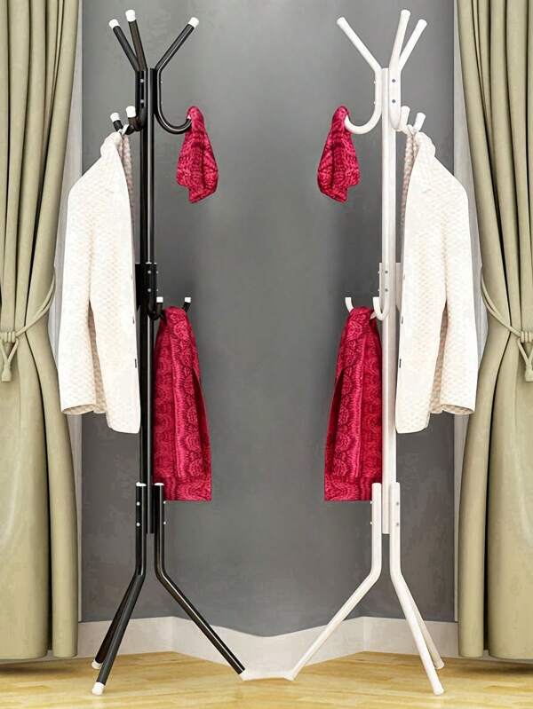 1pc Wrought Iron Garment Rack, Approx. 69 Inches Tall, Free-Standing Coat Rack, Sturdy, Fashionable, Movable, Easy Assembly, Suitable For Living Room, Entryway, Bedroom, Study, Office, Holiday Gift, Christmas Present