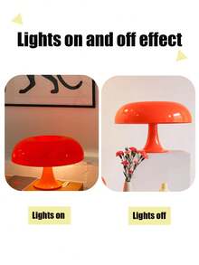 LED Orange Mushroom Table Lamp - USB Powered, 3-Color Button-Controlled Lighting, Ideal For Bedroom, Living Room, Camping, Dining Room, Office, Reading, Home Decor, Holidays And Birthday Gifts - Multicolor - View 11