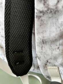 1pc Tie-Dye Pattern Backpack, Minimalist Design, Fashion & Versatile, Large Capacity, Zipper Closure, Suitable For Students - White - View 8