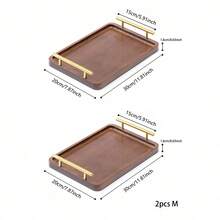 1 Piece Minimalist Wooden Kitchen & Home Storage Tray - Coffee Brown - View 19
