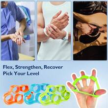 Grip Strength Trainer, Finger Exerciser, Forearm Strengthener 9-Piece Kit, Hand Grip Strengthener Targeted Strength, Relief & Recovery - Orange - View 6