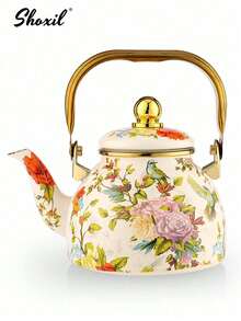 shoxil 1pc Enamel Enamel Teapot Large Teapot High Temperature Tea Set Can Be Used Open Fire Suitable For Induction Cooker