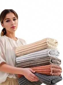 1/3pcs Set - Dark Gray Water Wave Pattern Towels - 3pcs Face Towels/3pcs Bath Towels/1pc Large Bath Towel - Coral Fleece Material - High-End Texture - Skin-Friendly Soft Comfortable - Strong Absorbency And Drying Effect - Suitable For Hotel, Spa, Outdoor, Yoga, Vacation, Camping, Swimming Pool Etc. - All Season - Simple And Useful Bathroom Towel Set Back To School For Beauty Salon Home Bathroom