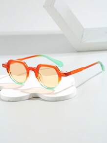 1 buc ochelari de soare retro pentru bărbați, cu ramă rotundă mică, stil Street Shooting, de înaltă calitate, potriviți pentru uz zilnic și decor