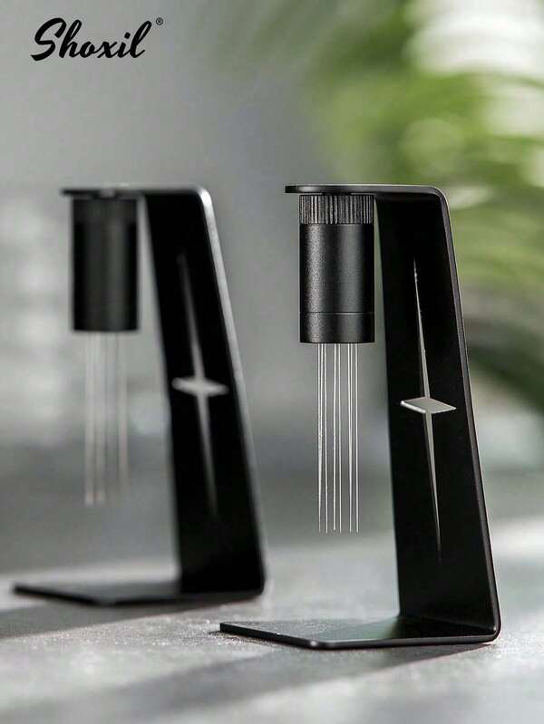 shoxil 1pc Espresso Coffee Stirrer, WDT Distribution Tool With Magnetic Star Design Stand For Barista, 304 Stainless Steel 8 Needles 0.4mm With 2 Extra Needles