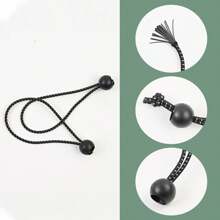 paquete de 30 bolas de cuerda elástica de 6 pulgadas, cuerda elástica para asegurar lonas, tiendas de campaña, mangueras, cuerdas y cables (lunares blancos y negros)