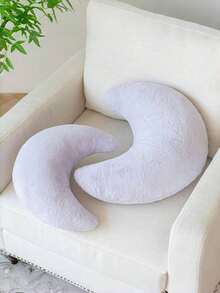 月亮抱枕，装饰抱枕，柔软仿兔毛，适用于床、沙发，月亮形状，毛绒地垫，房间装饰枕，适用于沙发、卧室、客厅，送给家人和朋友的礼物 - 紫色 - 查看 2