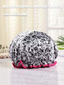 Bonnets de douche imperméables à double couche, bonnets de douche pour les femmes pour le bain, le shampooing et le maquillage. Bonnets de bain de haute qualité réutilisables et portables pour les voyages