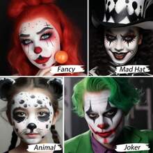 Pintura facial blanca para Halloween de UCANBE, base blanca gótica, base blanca, pintura facial para carnaval, teatro, escenario, cine