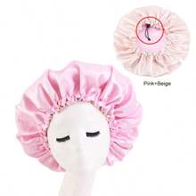 1pc Double Layer Soft Adjustable Shower Cap, Reusable Hair Care Head Wrap For Women Home Bathroom Decor Summer Back To School