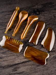 1 Set de herramientas de masaje Gua Sha facial, que incluye bastón de masaje, herramienta de masaje de raspado, kit de masaje multifuncional para cara, cuello y hombros
