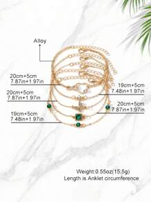 Ensemble de bijoux pour femme 5 pièces, bracelet à la mode et décontracté, idéal au quotidien et comme cadeau de Noël pour vos amis.