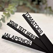 5pcs/10pcs Custom Metal Garden Tags, Vegetable Labels, Flower Labels, Herb Labels, Plant Tags, Floral - Black - View 1