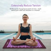 Acupressure Mat And Pillow Set For Back/Neck Pain Relief And Muscle Relaxation 68*42*2cm